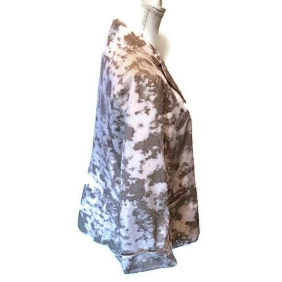 Robert Kitchen Canada Womens Blazer Jacket White and Taupe Button Size 14 Care - Picture 2 of 9